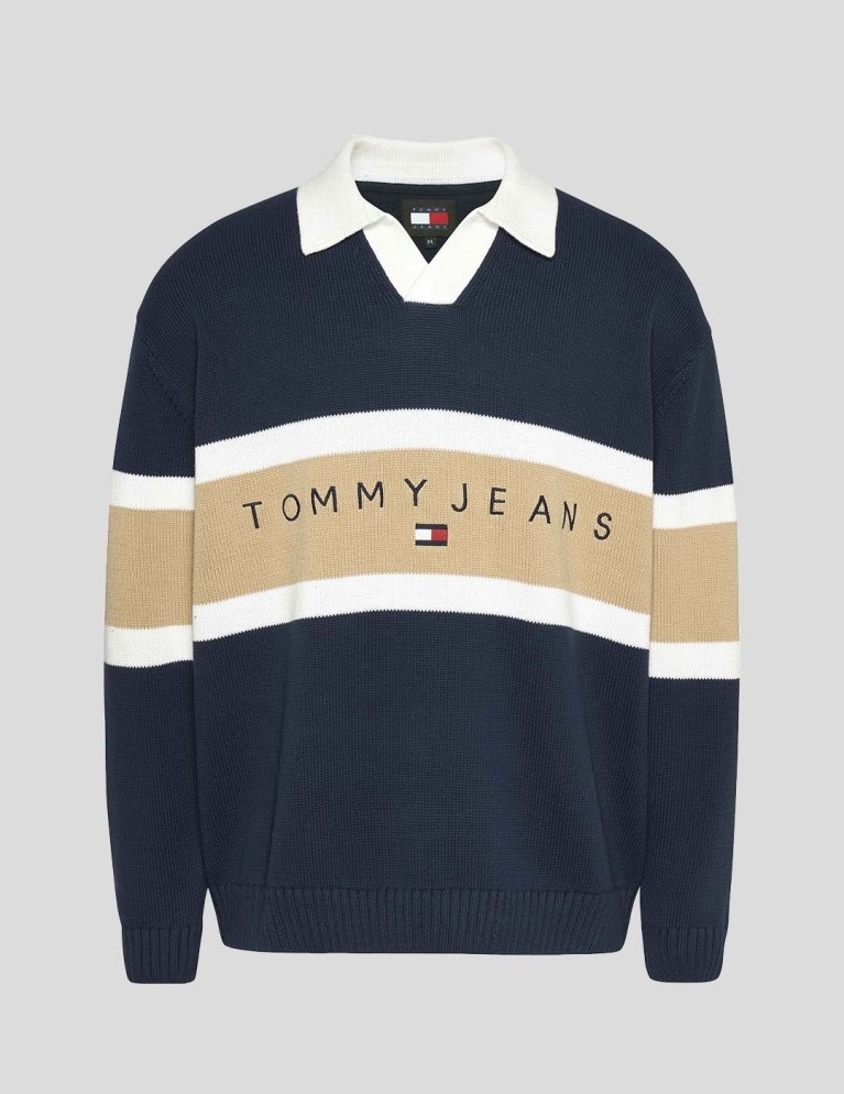T-shirt TOMMY JEANS trophy neck rugby polo jumper multi